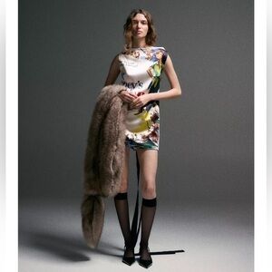 PETER PAN PRINT SATIN DRESS HARRY LAMBERT FOR ZARA X DISNEY